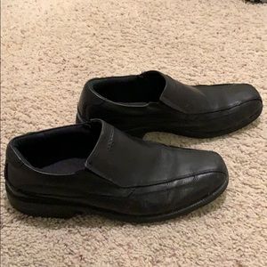 Mens black leather loafers